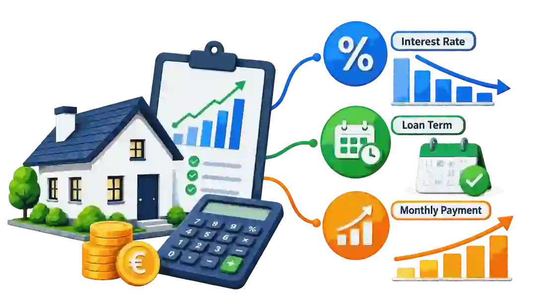 Annuity Loan Calculator 2 Annuity loan calculator showing interest rate, loan term and monthly mortgage payment