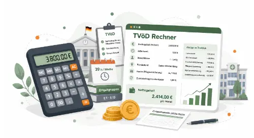 Home 5 TVöD calculator for calculating net salary, taxes and social security contributions in the public service