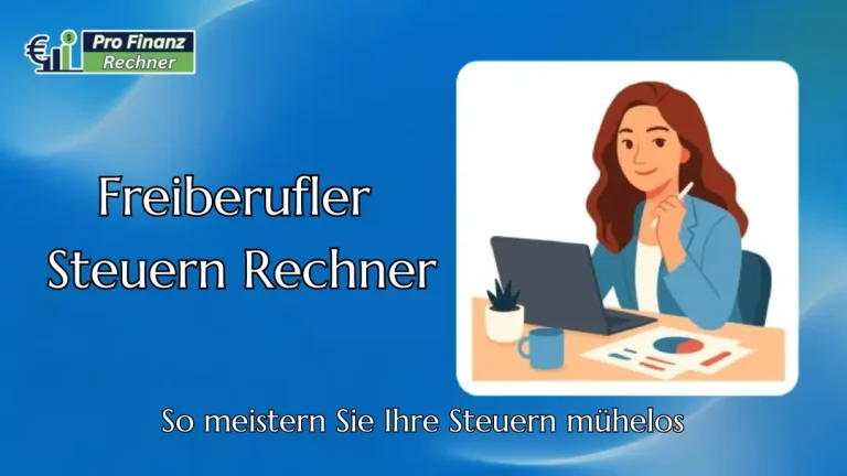 Freiberufler Steuern Rechner 3 Freiberufler Steuern Rechner mit einer Freiberuflerin am Laptop und Finanzunterlagen.