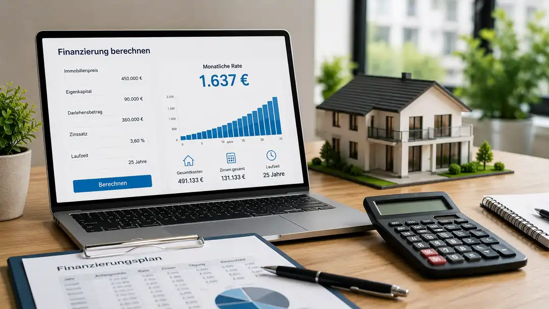 Immobilien Finanzierungsrechner 1 Immobilien Finanzierungsrechner zur Berechnung von Rate und Finanzierung
