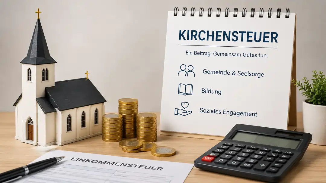 Kirchensteuer Rechner 1 Kirchensteuer in Deutschland mit Kirche, Münzen und Steuerrechner