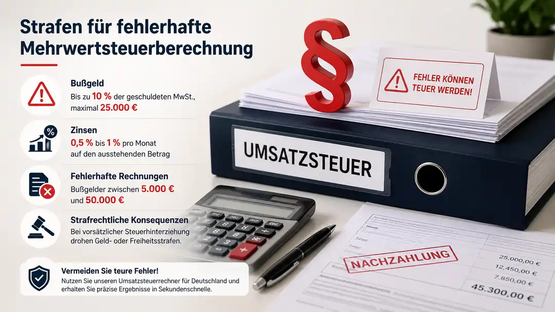 Mehrwertsteuer Rechner 2 Strafen und Bußgelder bei fehlerhafter Mehrwertsteuerberechnung in Deutschland